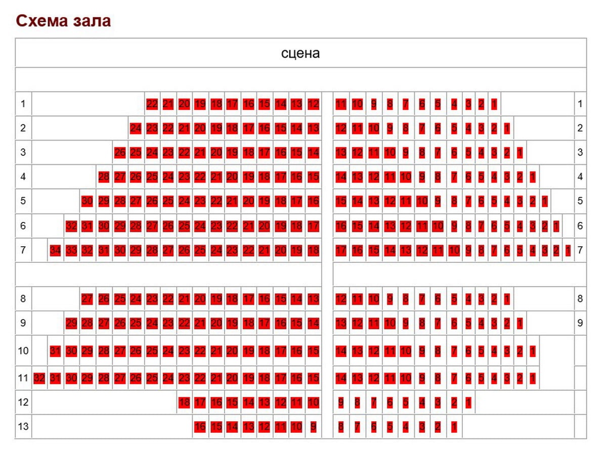 Театр эстрады зал схема